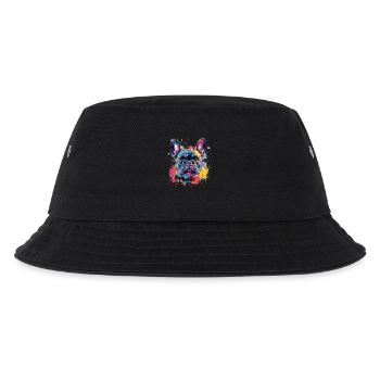 Bunte Splash-Art des französischen Bulldoggenhundes - Kinder Bucket Hat - Schwarz - Vorne