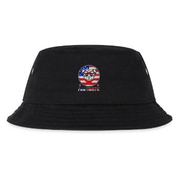 Mops-Patriot mit roter Brille - Kinder Bucket Hat - Schwarz - Vorne