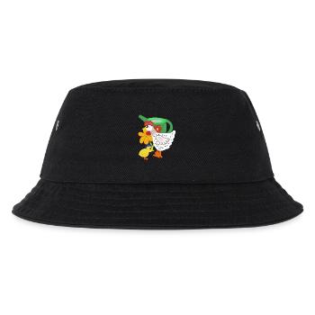 Chicken and chick in flower garden - Kids’ Bucket Hat - black - Front