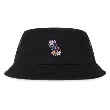 Lily Aquarellblüten - Kinder Bucket Hat - Schwarz - Vorne