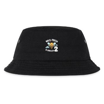 Bienchen Endlich 2 Jahre Mädchen Geburtstagsmotiv - Kinder Bucket Hat - Schwarz - Vorne