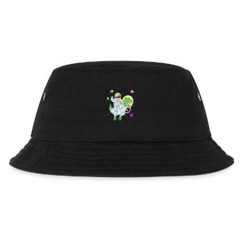 Astronaut Riding T-Rex Dinosaur in Outer Space Art - Kids’ Bucket Hat - black - Front