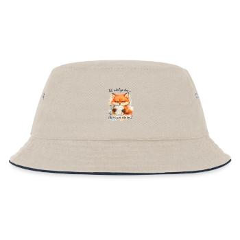 Lustiger Spruch Arbeit Büro Job Fuchs - Kinder Bucket Hat - Natur/Navy - Vorne