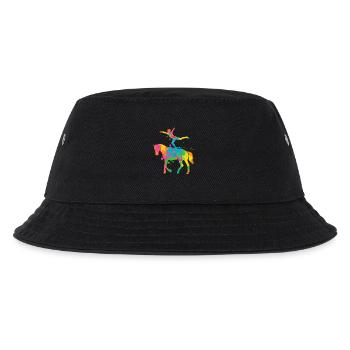Voltigieren bunt Reiterin Pferde Mädchen Volti - Kinder Bucket Hat - Schwarz - Vorne