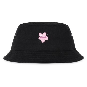 Hochzeit Brat Blüte mit Krone Schriftzug - Kinder Bucket Hat - Schwarz - Vorne