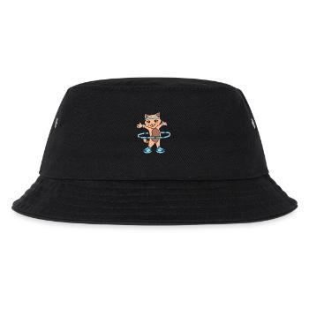 Hula Hup Huller Hullern Huller Hoop Cat - Kids’ Bucket Hat - black - Front