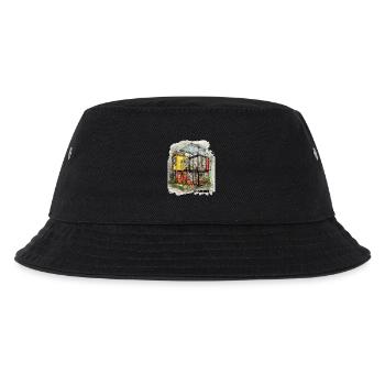 CONTAINED BUT FREE – Moderne Shipping Container Art - Kinder Bucket Hat - Schwarz - Vorne