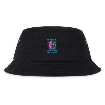 Half Human Half Machine Brain AI Graphic - Kids’ Bucket Hat - black - Front
