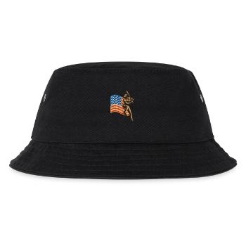 Baseball Spieler Waffel USA Flagge - Kinder Bucket Hat - Schwarz - Vorne