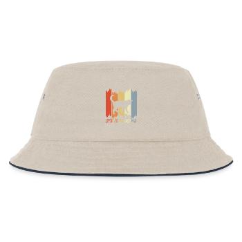 Katzen Witz - Kinder Bucket Hat - Natur/Navy - Vorne