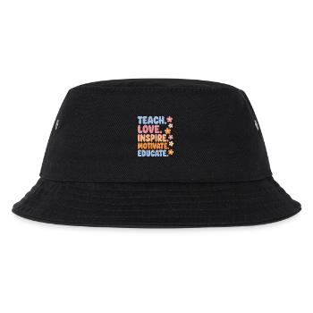 Teacher Teach Love Inspire Shirt - Kids’ Bucket Hat - black - Front