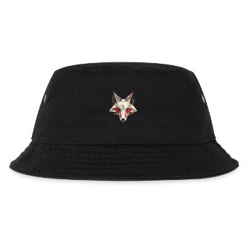 Japanische Kitsune Fuchsmaske Yokai Inari Origami  - Kinder Bucket Hat - Schwarz - Vorne
