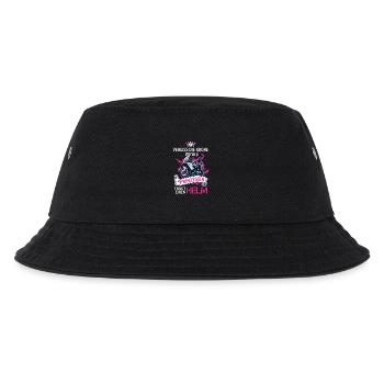 Motorrad Prinzessin Trägt Helm Bikerin - Kinder Bucket Hat - Schwarz - Vorne