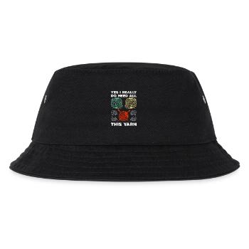 Ja, ich brauch all das Garn - Kinder Bucket Hat - Schwarz - Vorne