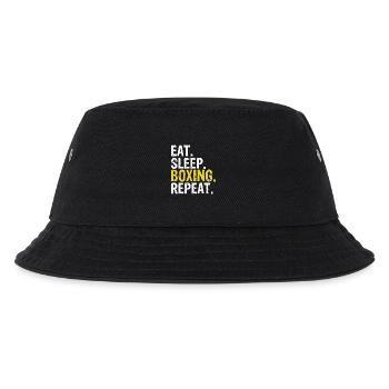 Essen, schlafen, Boxen Wiederholen, Grafik-Tee - Kinder Bucket Hat - Schwarz - Vorne