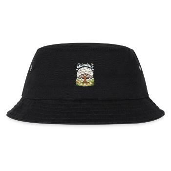Lustige Cartoon Schafe mit Baumwolle Wortwitz - Kinder Bucket Hat - Schwarz - Vorne