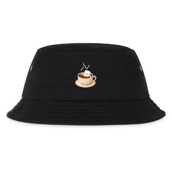 Süßer Marshmallow in heißer Schokolade  - Kinder Bucket Hat - Schwarz - Vorne