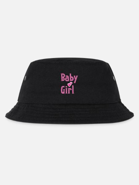 Baby Girl Pink Herzen Design - Kinder Bucket Hat - Schwarz