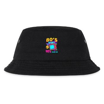 80er90er Neon TV Retro - Kinder Bucket Hat - Schwarz - Vorne