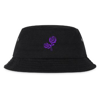 Lila Rosentraum Druck - Kinder Bucket Hat - Schwarz - Vorne