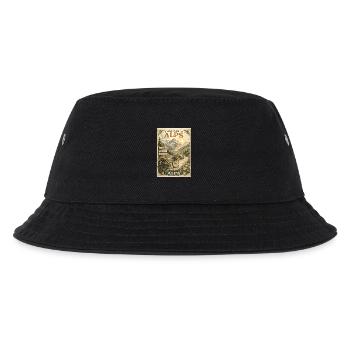 Radfahren durch die Schweizer Alpen Vintage-Reisen - Kinder Bucket Hat - Schwarz - Vorne