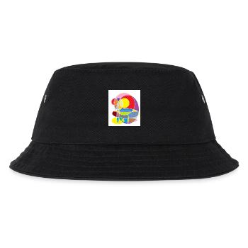 Abstrakte Farbkreise Mosaik - Kinder Bucket Hat - Schwarz - Vorne