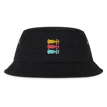Vintage-Rennwagen-Blueprint Retro - Kinder Bucket Hat - Schwarz - Vorne