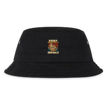 Leicht von Servalen abgelenkt - Kinder Bucket Hat - Schwarz - Vorne