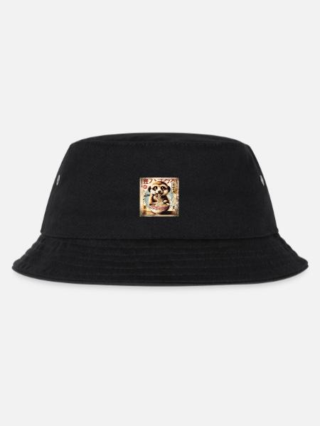 Erdmännchen Ramen Vintage Poster Style - Kinder Bucket Hat - Schwarz