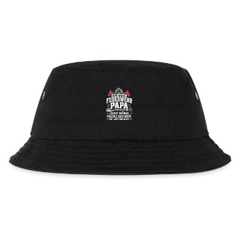 Feuerwehr Papa Mit Herz und Helm Shirt - Kinder Bucket Hat - Schwarz - Vorne