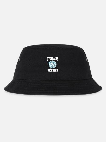 Ofishally Retired Funny Fishing Retirement Gift - Kids’ Bucket Hat - black
