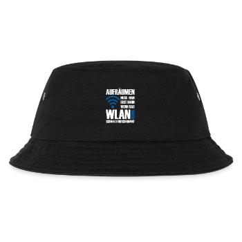 Aufräumen muss man wenn das Wlan schwach kommt - Kinder Bucket Hat - Schwarz - Vorne