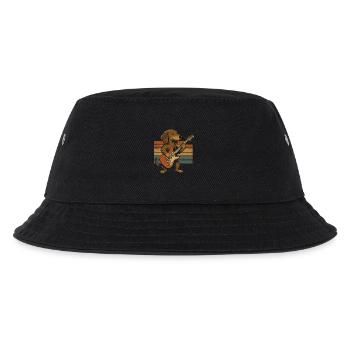 Dog with electric guitar in retro band - Kids’ Bucket Hat - black - Front