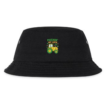 Pushin' My Luck St Patricks Day Tractor - Kids’ Bucket Hat - black - Front