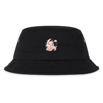 Axolotl Lesen Bücherwurm Buch Leseratte - Kinder Bucket Hat - Schwarz - Vorne