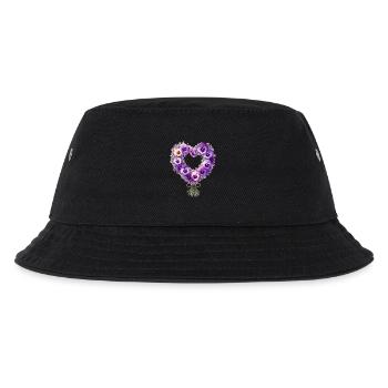 Violette Demenzbewusstseinsblume - Kinder Bucket Hat - Schwarz - Vorne