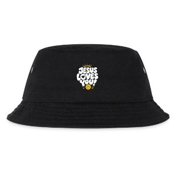 Jesus Loves You Angel Design - Kids’ Bucket Hat - black - Front