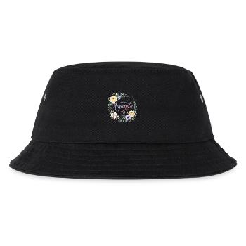 Amanda Blumenname Namensdesign - Kinder Bucket Hat - Schwarz - Vorne