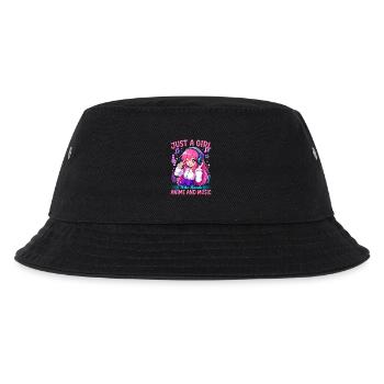 Anime and Music Chibi - Kids’ Bucket Hat - black - Front