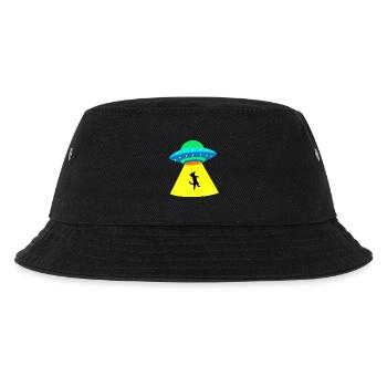 Cat is kidnapped by UFO - Kids’ Bucket Hat - black - Front