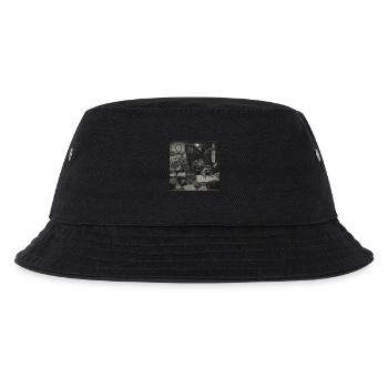 Animal Crime Low-Fi Waschbär Retro Noir Krimi Fans - Kinder Bucket Hat - Schwarz - Vorne