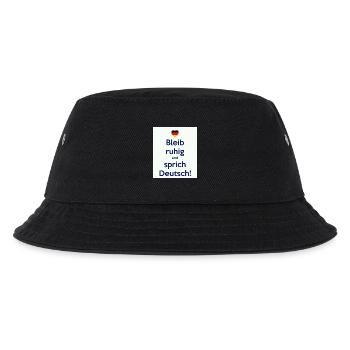 Bleib ruhig und sprich Deutsch! - Kinder Bucket Hat - Schwarz - Vorne