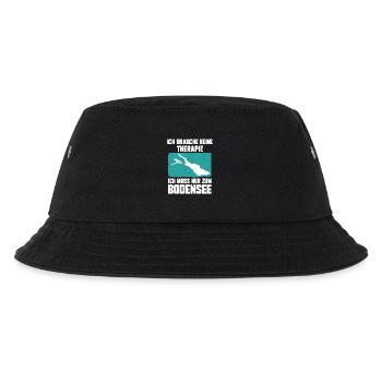 Ich brauche keine Therapie ich muss zum Bodensee - Kinder Bucket Hat - Schwarz - Vorne