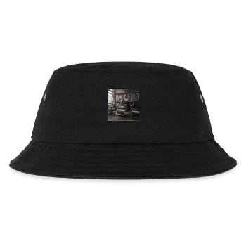Katze Barbershop Vintage Foto Animal Crime Retro - Kinder Bucket Hat - Schwarz - Vorne