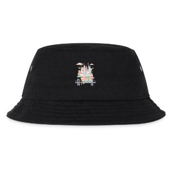 Pastel New York Skyline Watercolor - Kids’ Bucket Hat - black - Front