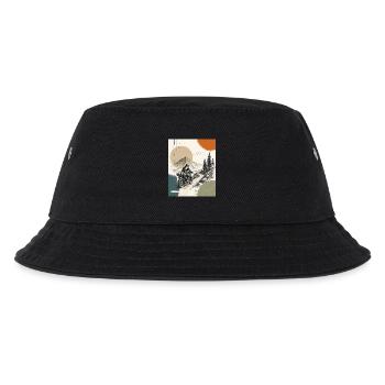 Biker auf Bergstraße - Kinder Bucket Hat - Schwarz - Vorne