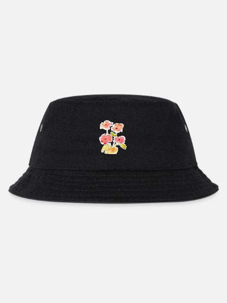 Water-coloured bouquet of flowers - Kids’ Bucket Hat - black
