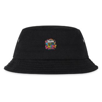 Hurra Ich Bin Ein Schulkind - Kinder Bucket Hat - Schwarz - Vorne