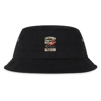 Läuferinnen Schwitzen nicht sie Glitzer Flamingo  - Kinder Bucket Hat - Schwarz - Vorne