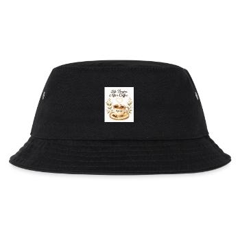 life_beginn_after_coffee - Kinder Bucket Hat - Schwarz - Vorne